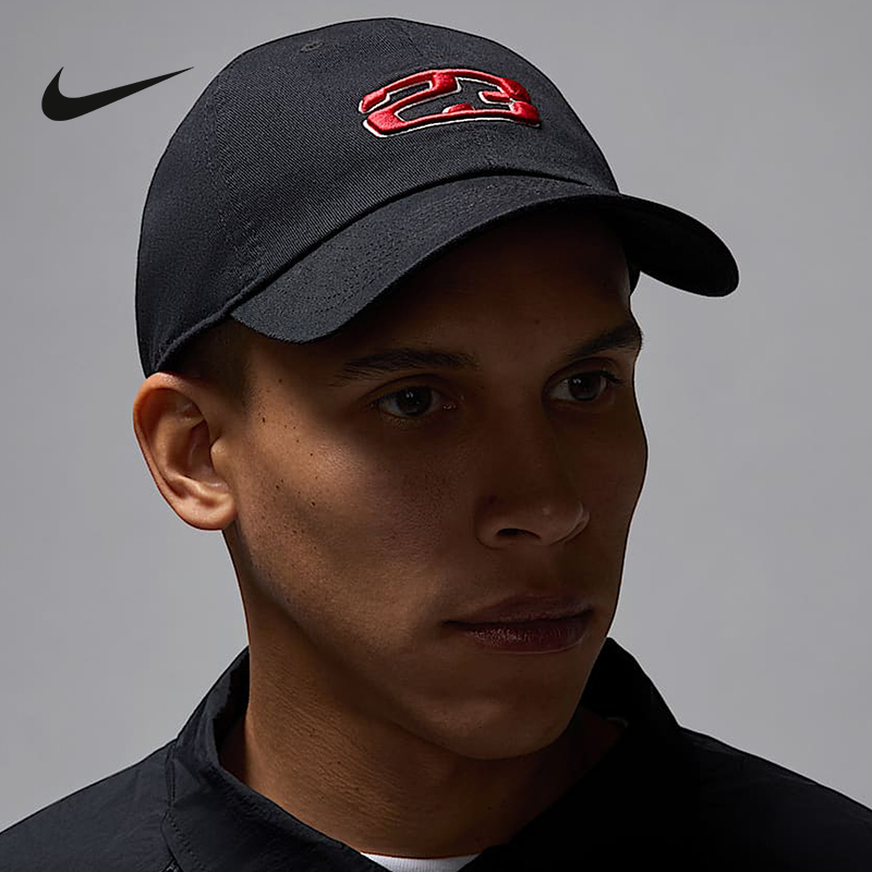 Nike耐克Jordan2025春季男软顶运动帽 梭织刺绣帽子HJ2444-010