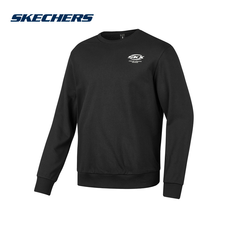 Skechers斯凯奇男女同款印花logo针织运动套头卫衣P424U043/0018