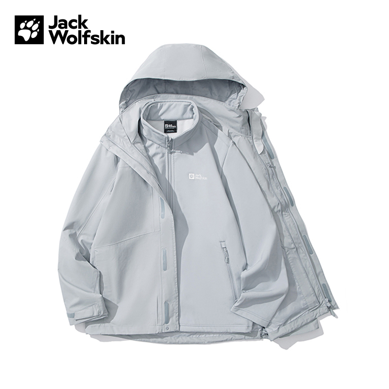 JackWolfskin狼爪冲锋衣男25秋冬户外软壳内胆三合一外套5122271