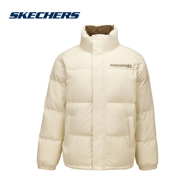SKECHERS斯凯奇梭织羽绒外套男女款防泼水防泼宽松 L425U008-001J