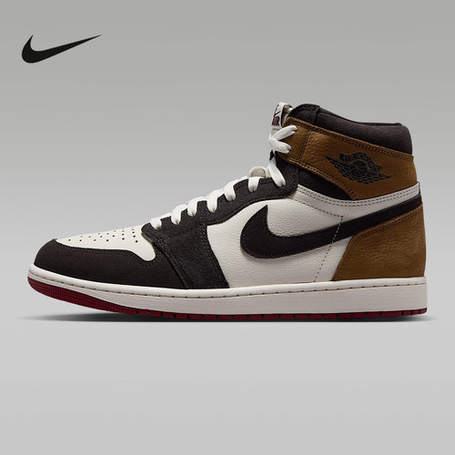 耐克男鞋Air Jordan 1 OG 情书 AJ1摩卡暗棕高帮篮球鞋DZ5485-201