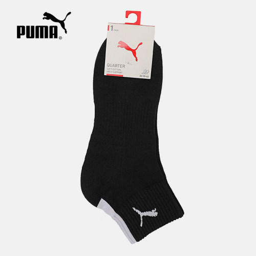 PUMA彪马袜子2026春中性运动健身休闲舒适透气跑步短袜 947632-01