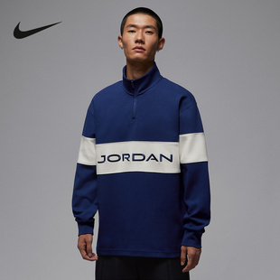 JORDAN耐克男套头衫 492 复古高尔夫上衣图案半立领立领卫衣HF9920