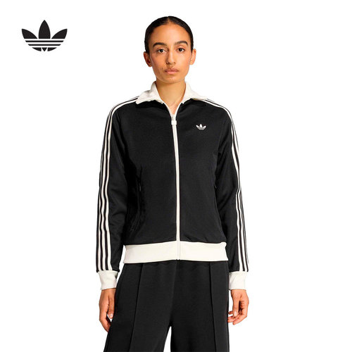 adidas阿迪达斯三叶草漏斗领TRACK TOP夹克春女针织外套 KD7969