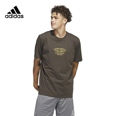 adidas阿迪达斯男子2023夏季新款WWH GLOBE篮球运动短袖T恤IC1874