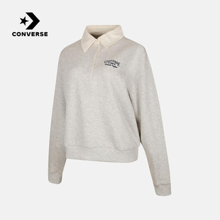 Converse匡威2025冬女子针织套头衫翻领宽松舒适卫衣 WCJ099-GGN