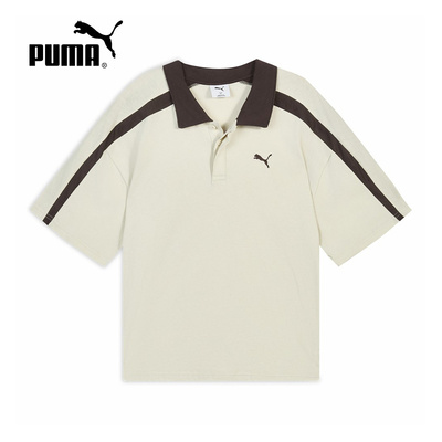 PUMA彪马半袖夏季男款经典棉质T7美式复古短袖T恤POLO衫638458-87