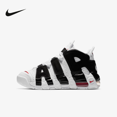 Nike耐克男女童鞋大AIR More Uptempo黑白复古篮球鞋 415082-105