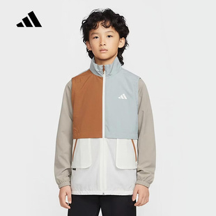阿迪达斯童装20206春季新款男童潮流夹克拼色梭织立领外套KH0238