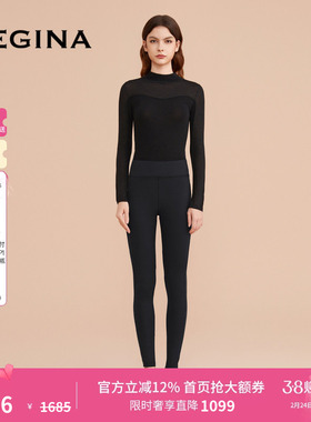GEGINA吉吉娜新款高腰紧身黑色修身打底裤瑜伽裤女外穿商场同款