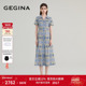 GEGINA吉吉娜气质优雅Liberty印花连衣裙纯棉收腰V领高级感裙