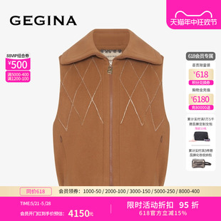 短款 GEGINA吉吉娜新款 纯羊毛马甲背心无袖 100%绵羊毛 外套