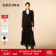 GEGINA吉吉娜黑色网纱酷飒半身裙高腰百搭轻奢时髦裙子商场同款