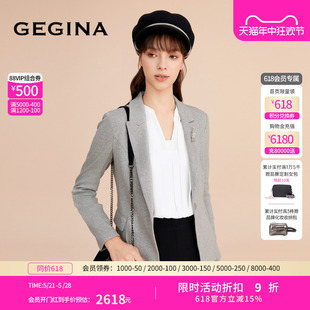 外套女士职业短款 GEGINA吉吉娜早春新品 高级西装 小西服修身 修身