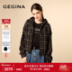 GEGINA吉吉娜连帽短款 外套保暖格子时髦气质短外套显瘦商场同款