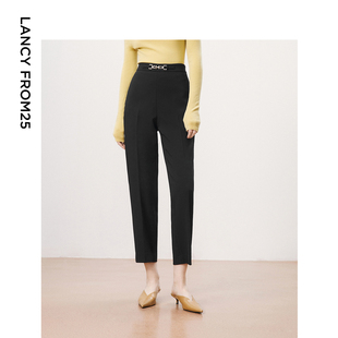 气质黑色西装 裤 子秋季 朗姿欧洲EiLEEN 正装 修身 新款 ELITEE法式