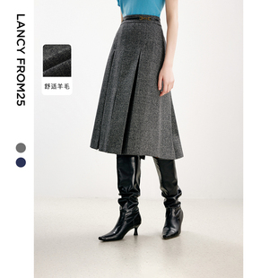 a字裙法式 新款 朗姿气质半裙2024年秋季 高级感别致通勤 朗姿奥莱