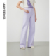 显瘦紫色牛仔裤 2024年春季 新款 朗姿棉质高腰直筒长裤 显高气质裤 子