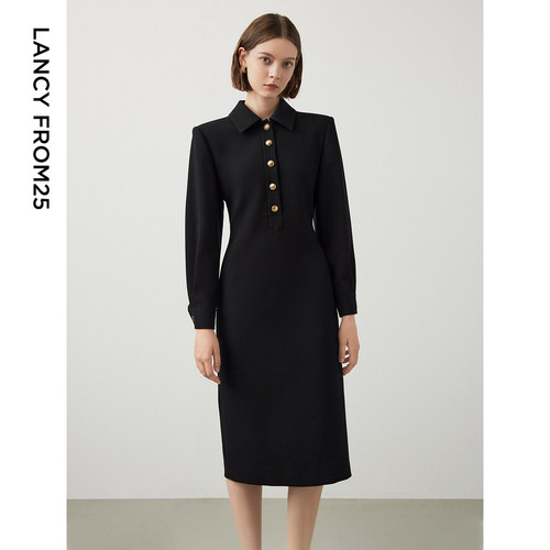 宽肩垫肩 立裁收腰 复古金属扣