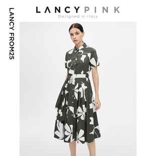 新款 朗姿纯棉别致流行高级感气质女2023春季 连衣裙 意大利设计