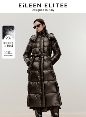 [朗姿奥莱]朗姿欧洲EiLEEN ELITEE2024冬新款霍尔多巴吉白鹅绒羽