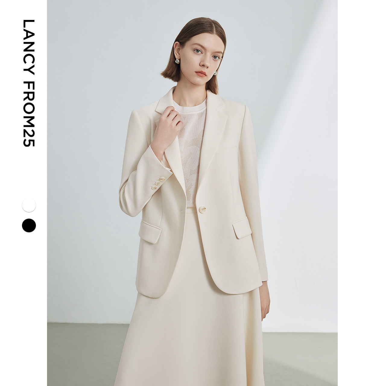 [朗姿奥莱]朗姿醋酸法式职业通勤高级感气质西装外套2024年春季新,女装/女士精品,西装,淘宝优惠券,粉丝福利购,淘宝优惠卷
