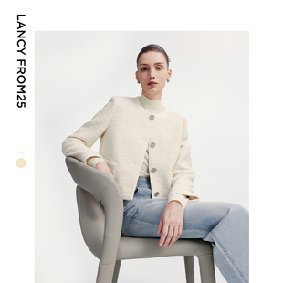 高级感休闲气质白色短外套 新款 朗姿欧洲EiLEEN ELITEE2024年秋季