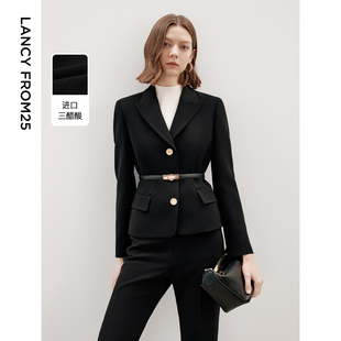 西装 朗姿三醋酸高级感法式 短外套收腰通勤气质上衣202 朗姿奥莱