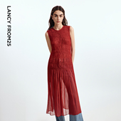 漾25系列 新款 朗姿法式 气质高级感长裙2025夏季 连衣裙 度假无袖