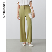 朗姿奥莱 高腰宽松通勤女裤 朗姿秋奥莱通勤职业西装 套装 子高级 裤