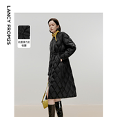 轻薄菱格棉服气质大衣女 ELITEE中长款 朗姿奥莱 朗姿欧洲EiLEEN