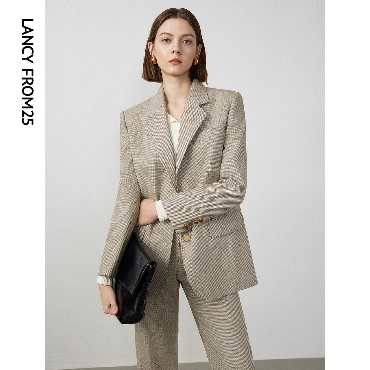 [朗姿奥莱]朗姿羊毛职业通勤西装上衣正装2024年春季新款高级感修,女装/女士精品,西装,淘宝优惠券,粉丝福利购,淘宝优惠卷