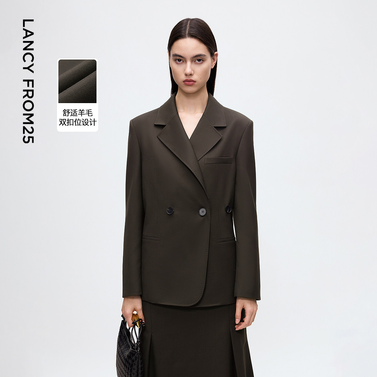 朗姿羊毛翻领复古时尚西装老钱风通勤气质西服女2025年冬季新款,女装/女士精品,西装,淘宝优惠券,粉丝福利购,淘宝优惠卷