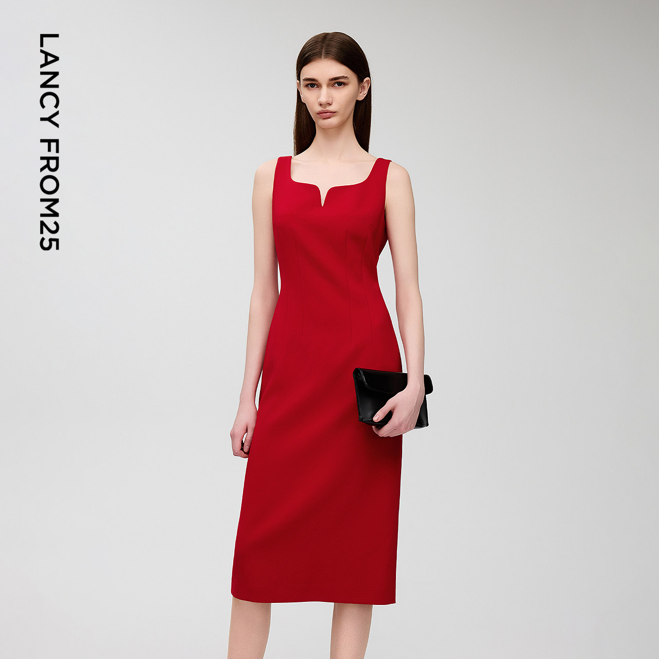 朗姿三醋酸收腰红色气质吊带裙通勤风高级感2025年夏季新款连衣裙,女装/女士精品,连衣裙,淘宝优惠券,粉丝福利购,淘宝优惠卷