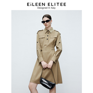 新款 ELITEE2025年春季 朗姿欧洲EiLEEN 长裙高级感连衣 朗姿奥莱