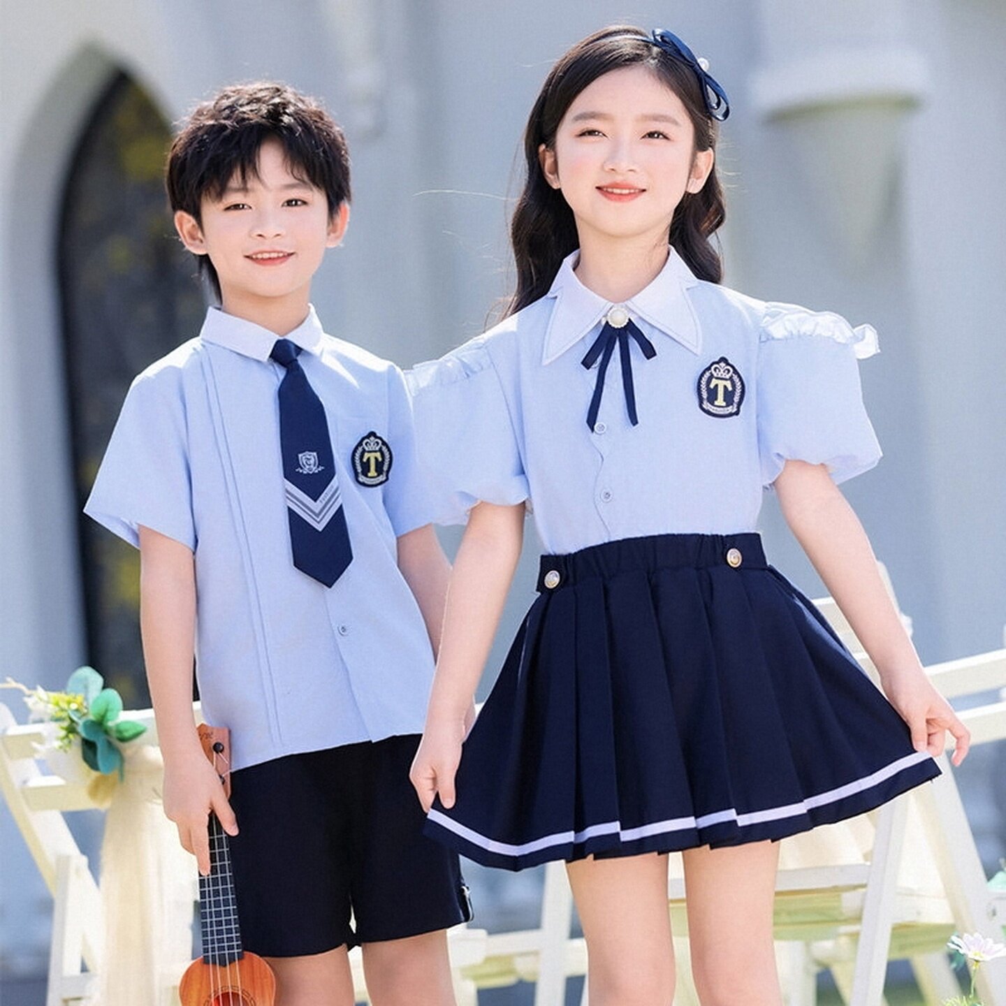 学院风班服裤子英伦风诗歌典礼装年级百褶裙演出服新中式开幕式