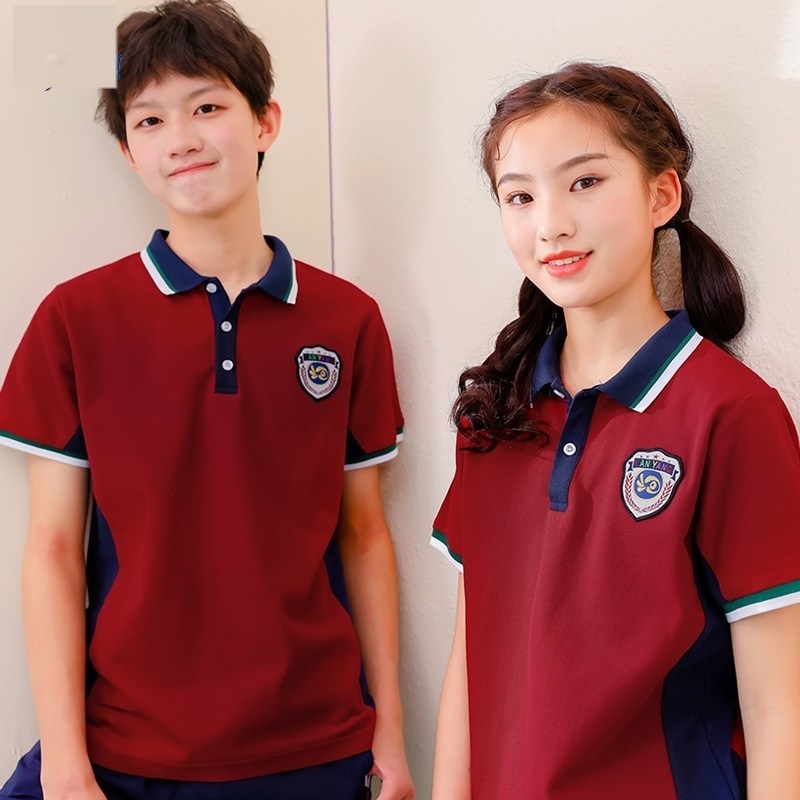 英伦风班服夏装三件套条纹衫运动风统一春秋男女蓝白色小学生校服