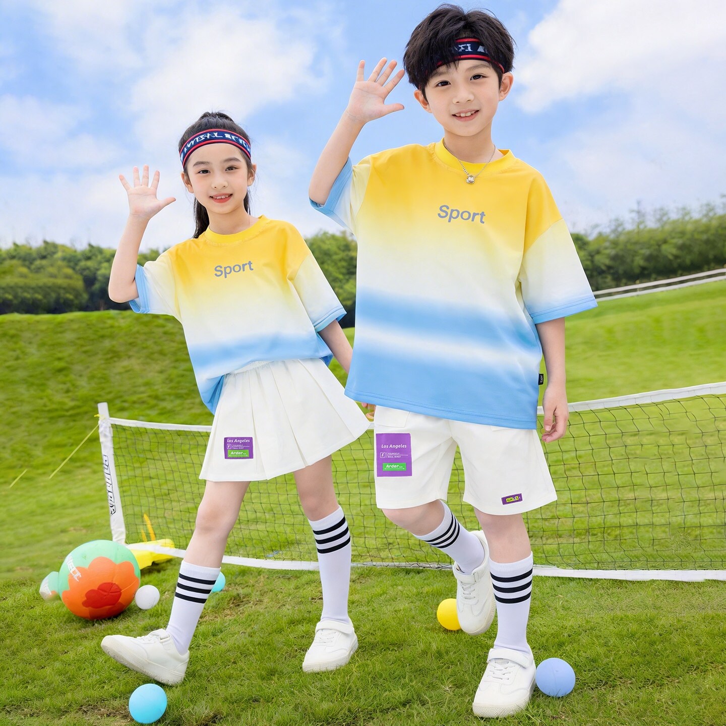 儿童演出服男童街舞班服开幕式篮球服大班潮服比赛幼儿园糖果色
