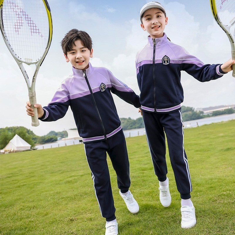 小学生校服三件套红色运动会开学幼儿园园服棒球服新款春夏女童