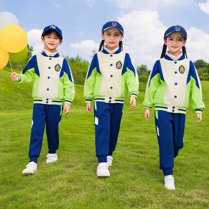 学院风班服棒球服运动服装两件套一年级新款小学生校服黄色春季