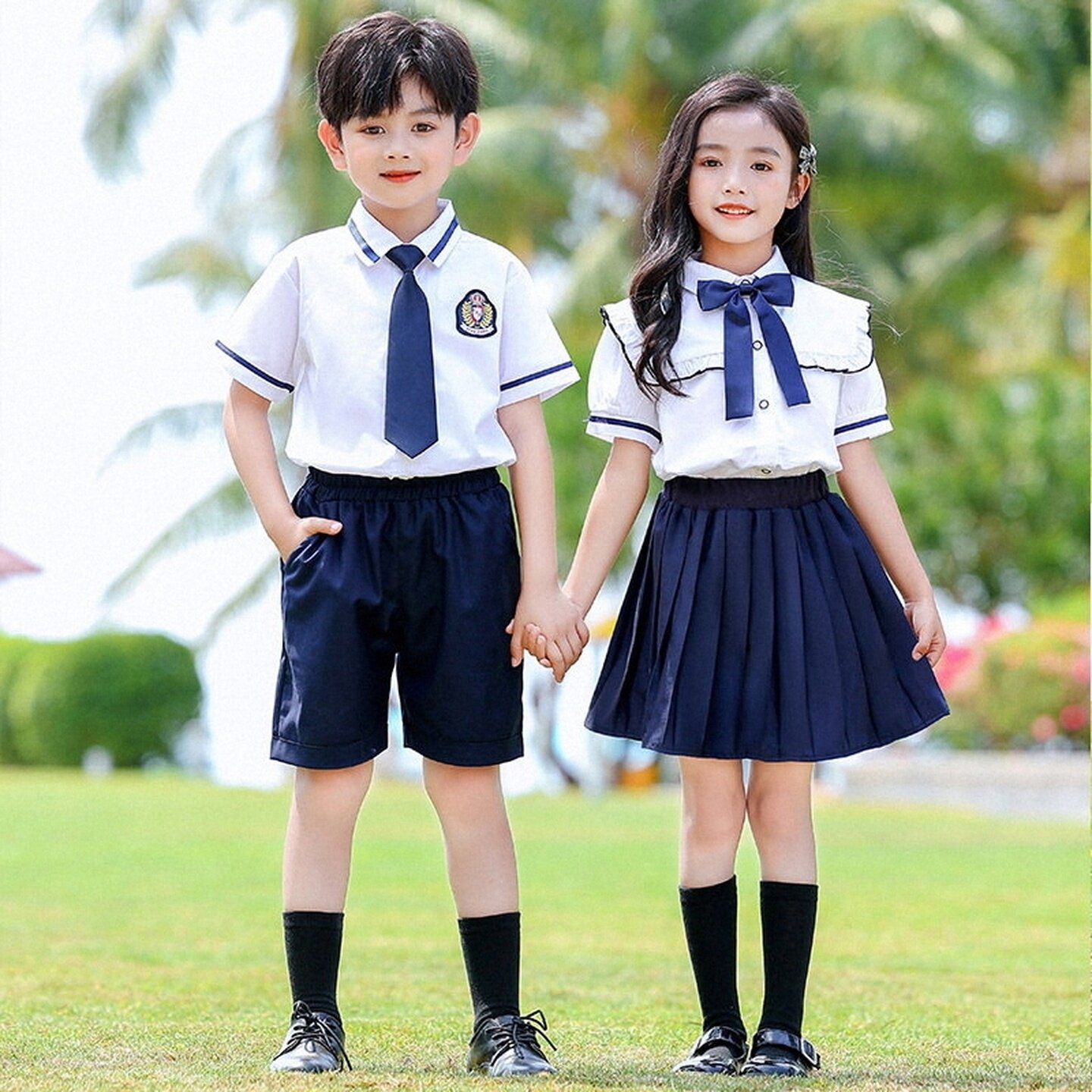 小学生高颜值班服套装短袖大班毕业照儿童节一年级幼儿园六一夏款