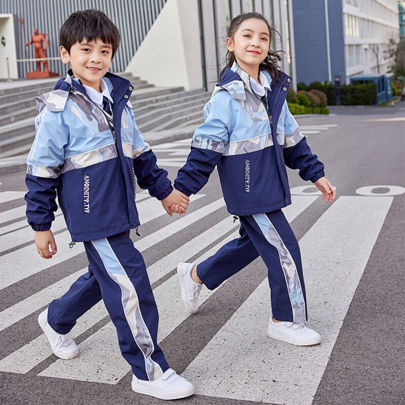 小学生校服儿童班服幼儿园园服冲锋衣加绒套装三件套秋冬装三合一