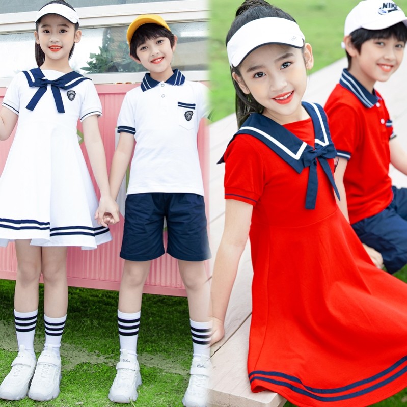 夏季中小学生班服套装幼儿园园服英伦风儿童班服校服毕业照纯棉
