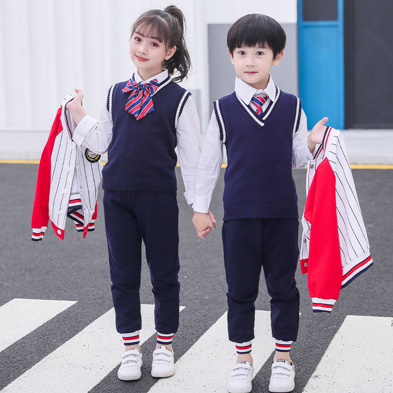 幼儿园园服小学生贵族校服夏季英伦风班服套装马甲三件套白色衬衫