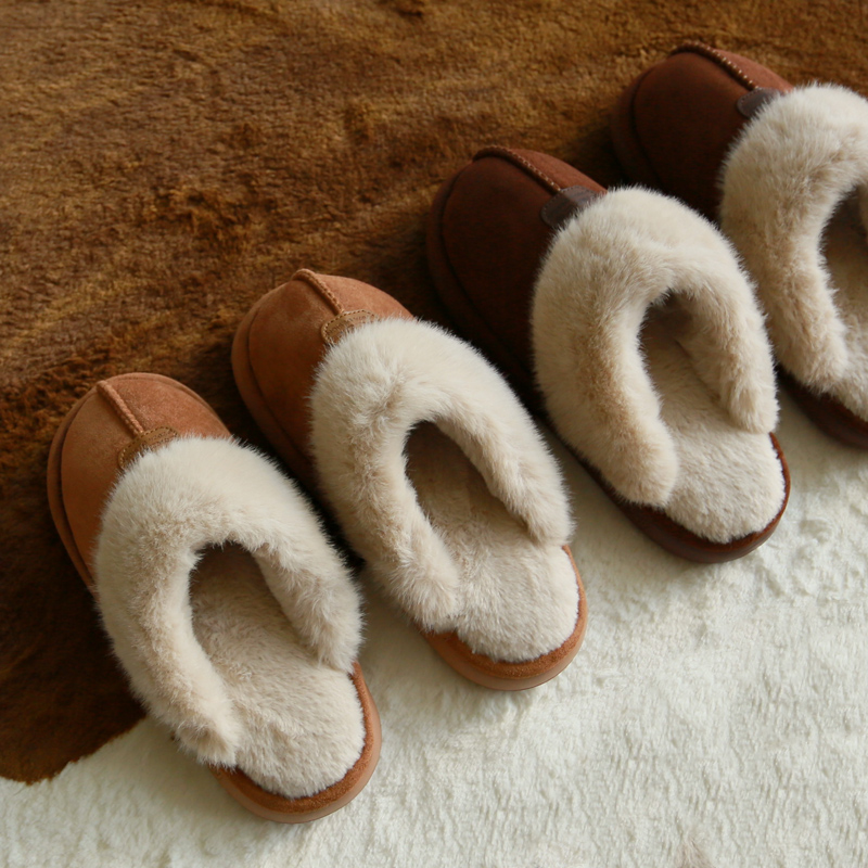 高级感毛毛绒棉拖鞋女居家保暖