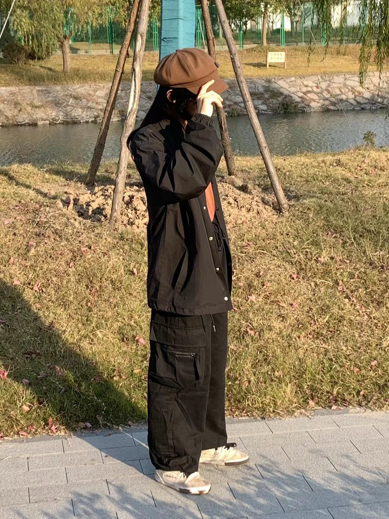 大口袋工装裤松紧系带潮牌休闲宽松机能直筒四季纯棉包邮超划算
