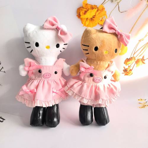 可爱长腿kitty毛绒玩偶挂件娃衣KT娃娃公仔千金kitty粉猪裙裤着替