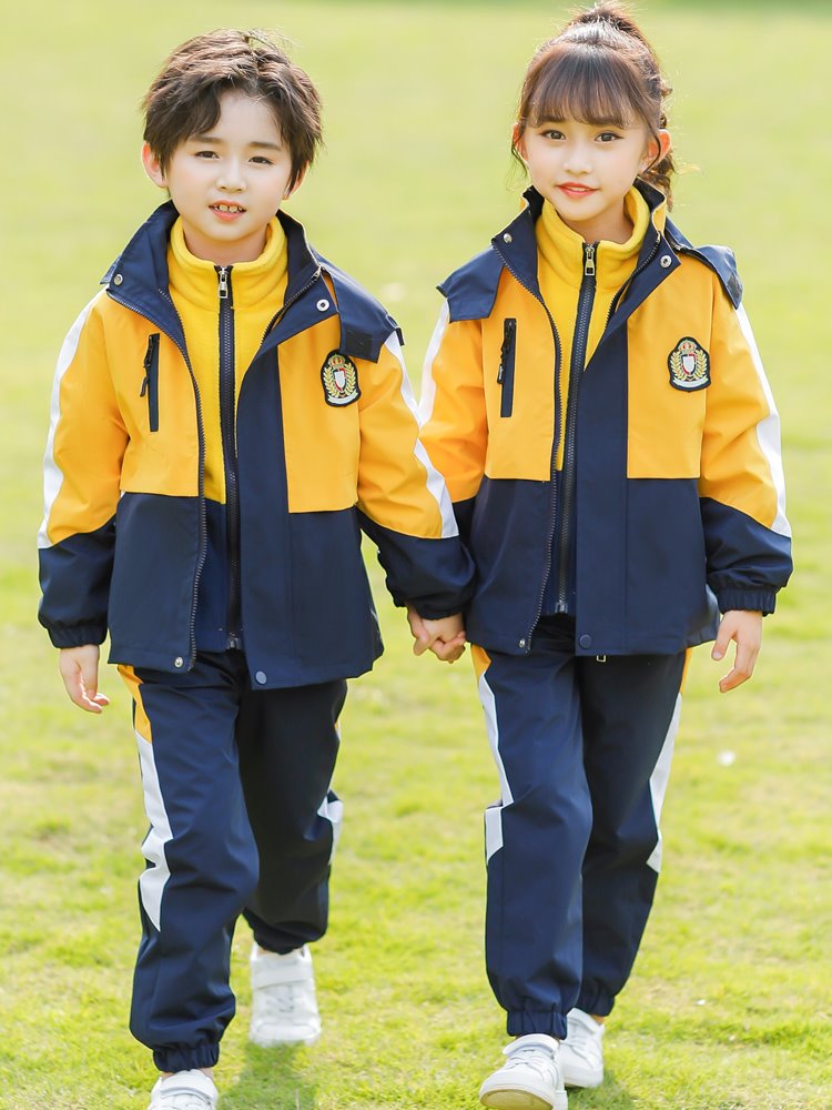 小学生校服儿童相拼班服冲锋衣高中春秋季春秋装女童三件套中国风