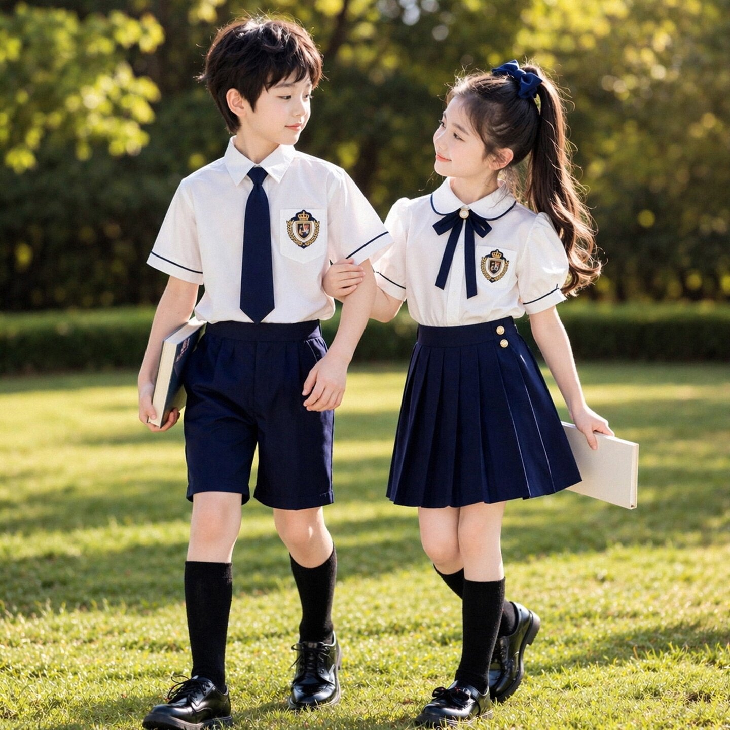 夏季短袖班服儿童节学院风中小学生幼儿园新款啦啦队夏款校服礼服