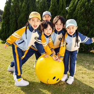 运动风班服一年级三件套英伦风翻领校园风短袖 夏季 服饰运动套装